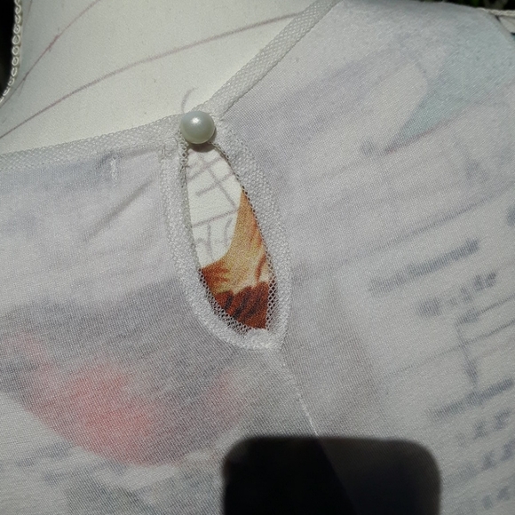 Size S Suzy Shier Floral Mesh Daisy tank top - Picture 7 of 12